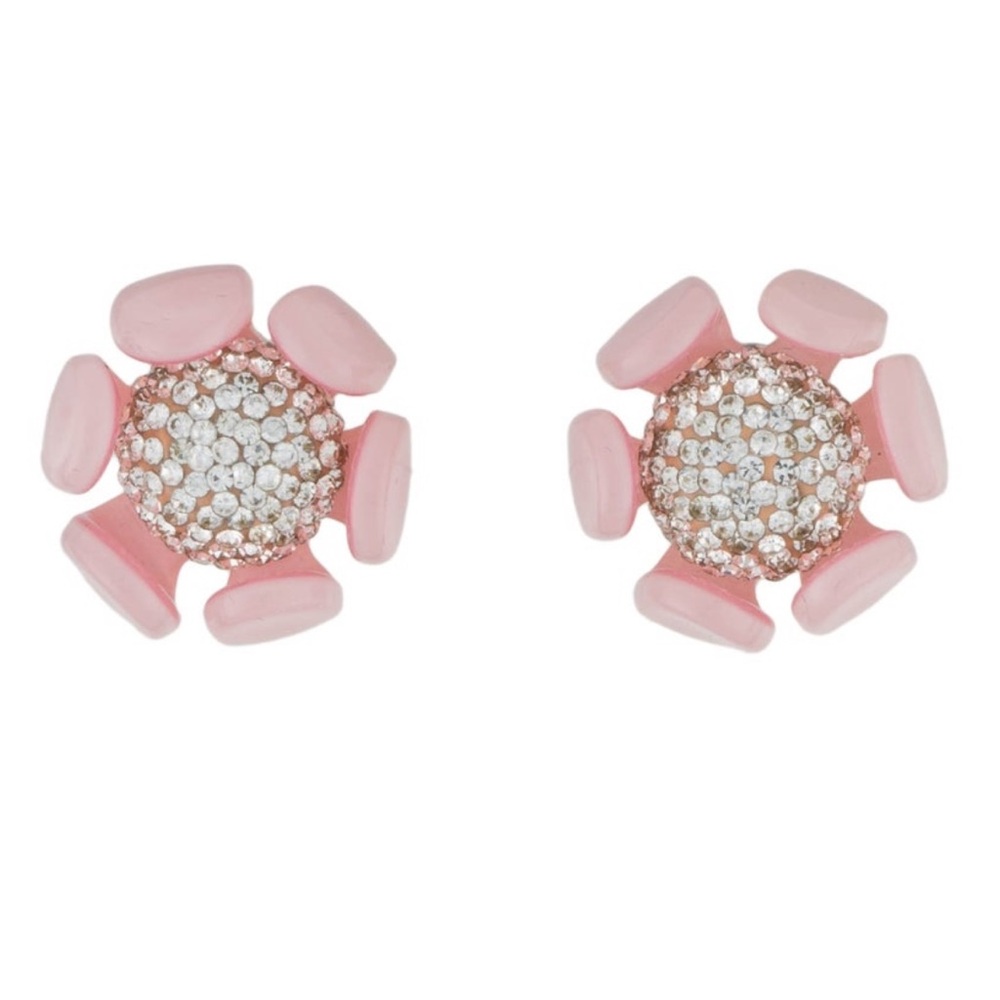 LeLe Sadoughi Buttercup Button Earrings in Pink. NWOT
